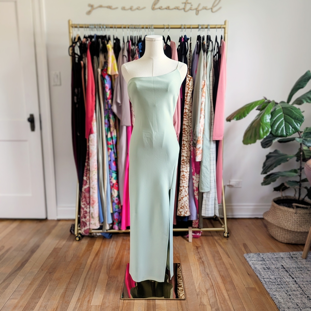 NWOT bec + bridge One‎ Shoulder Light Green Dress